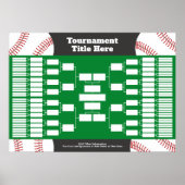 Baseball Tournament Bracket - 64 teams Poster (Voorkant)