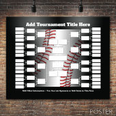 Baseball Tournament Bracket for 32 Teams Poster