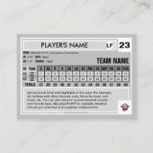 Baseball Trading Kaart Black Frt - Aangepaste stre Contactkaartje (Achterkant)