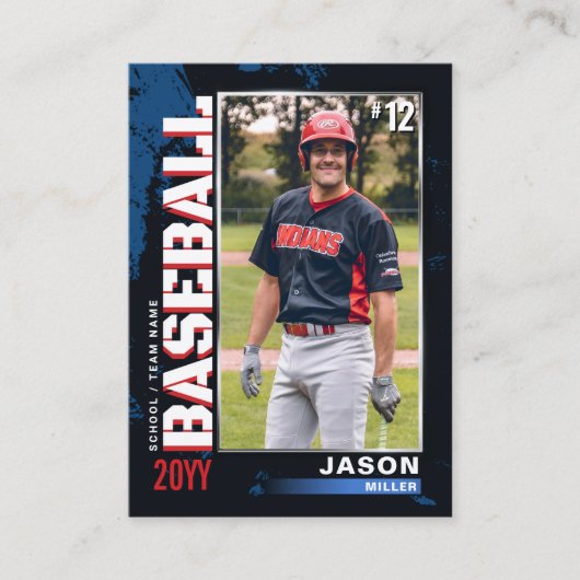 Baseball Trading Kaart, Flag Baseball Speler Kaart Contactkaartje (Voorkant)