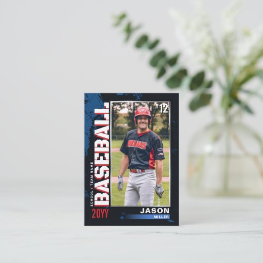 Baseball Trading Kaart, Flag Baseball Speler Kaart Contactkaartje (Staand voorkant)