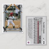 Baseball Trading Kaart Grijs Rug - Aangepaste STAA Contactkaartje (Voorkant / Achterkant)