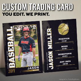 Baseball Trading Kaart, honkbalspeler Kaart Gold Contactkaartje