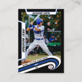 Baseball Trading Kaart Levendig Blauw Zwart Contactkaartje (Voorkant)