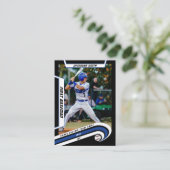 Baseball Trading Kaart Levendig Blauw Zwart Contactkaartje (Staand voorkant)