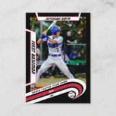 Baseball Trading Kaart Levendig Rood Zwart Contactkaartje (Voorkant)