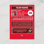 Baseball Trading Kaart Red Terug - Aangepaste stre Contactkaartje (Achterkant)