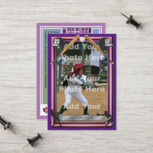 Baseball Trading Kaart Royal Paarse - Aangepaste s Contactkaartje