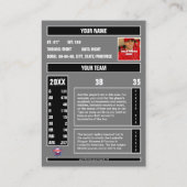 Baseball Trading Kaart Zwart/Grijs - Aangepaste st Contactkaartje (Achterkant)