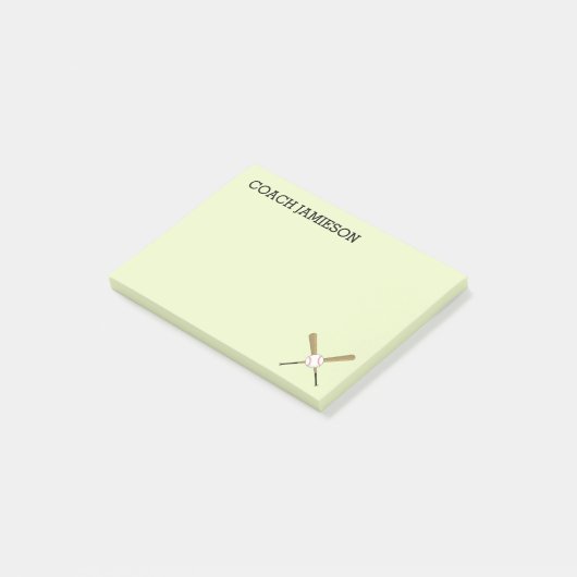 Baseball-trainer gepersonaliseerd kruisende vleerm post-it® notes (Schuin)
