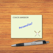 Baseball-trainer gepersonaliseerd kruisende vleerm post-it® notes