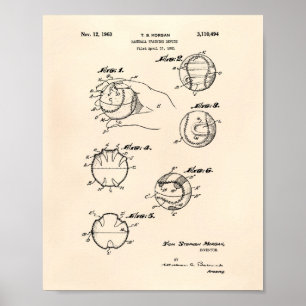 Baseball training 1963 Patent Art - Old Peper Poster