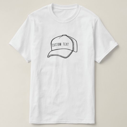 Baseball/truckers pet lijn tekening ontwerp t-shirt (Design voorkant)