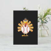Baseball Turkey Thanksgiving Shirt voor jongens To Kaart (Staand voorkant)