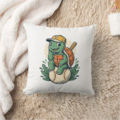 Baseball Turtle Vintage Gravure Grafisch Ontwerp_1 Kussen (Deken)