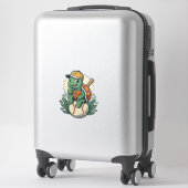 Baseball Turtle Vintage Gravure Grafisch Ontwerp_1 Sticker (Koffer)
