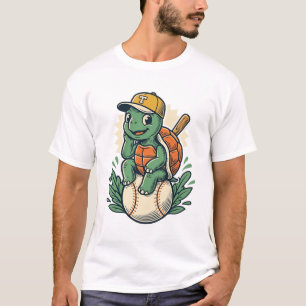 Baseball Turtle Vintage Gravure Grafisch Ontwerp_1 T-shirt