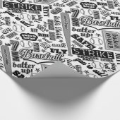 Baseball Typografie Black White ID770 Cadeaupapier (Hoek)