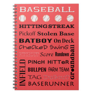 BASEBALL-typografie Notitieboek
