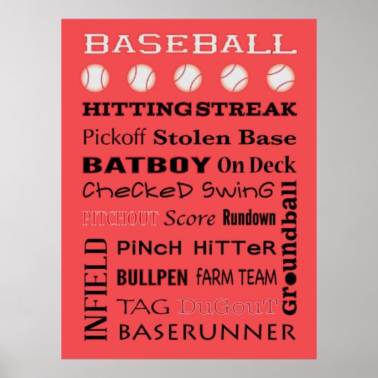 BASEBALL-typografie Poster (Voorkant)