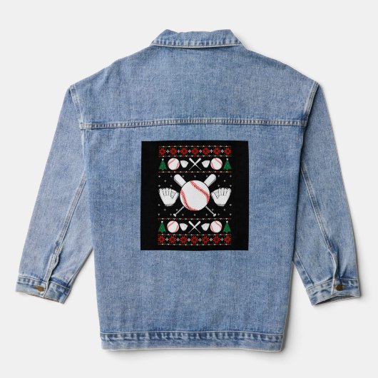Baseball Ugly met kerstkeuken Denim Jacket (Achterkant)