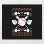 Baseball Ugly met kerstkeuken Sparkling Wijnetiket (Enkel label)