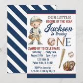 Baseball-uitnodiging Baseball-verjaardagskaart Kaart (Voorkant / Achterkant)