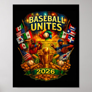 Baseball unites the world 2026 global fan graphic  poster