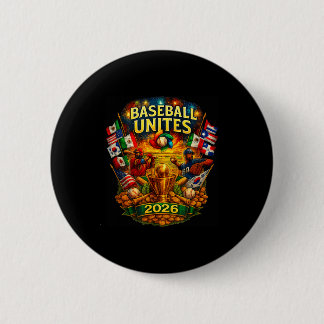 Baseball unites the world 2026 global fan graphic  ronde button 5,7 cm