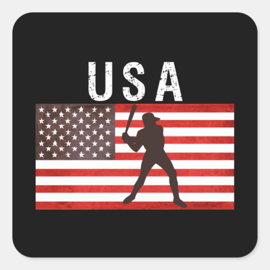 Baseball USA Flag 2021 tokio 2020 Vierkante Sticker (Voorkant)