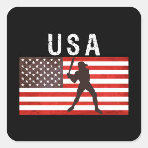 Baseball USA Flag 2021 tokio 2020 Vierkante Sticker