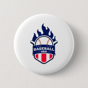 Baseball Usa Ondersteun Het Team Usa Vlag Playoff Ronde Button 5,7 Cm