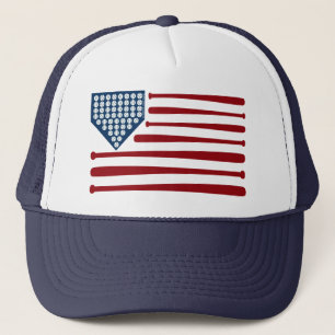 Baseball USA Vlag Bats & Balls - GraphicLoveShop Trucker Pet