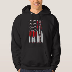 Baseball USA Vlag Patriottische Amerikaanse Baseba Hoodie