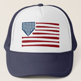 Baseball USA Vlag Slaghouten & Ballen - GraphicLov Trucker Pet