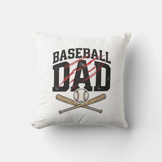 Baseball Vader Bedrukte Vintage T-Shirt De Kussen (Voorkant)