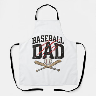 Baseball Vader Bedrukte Vintage T-Shirt De Schort