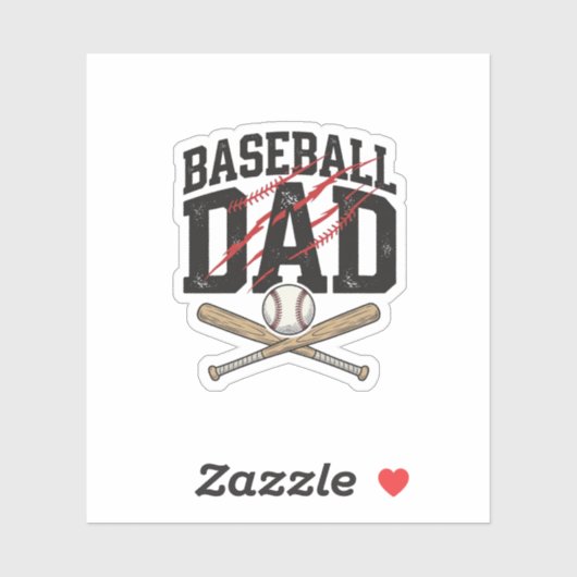 Baseball Vader Bedrukte Vintage T-Shirt De Sticker (Vel)