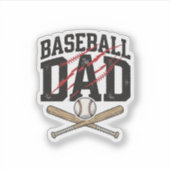 Baseball Vader Bedrukte Vintage T-Shirt De Sticker (Voorkant)