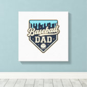 Baseball Vader Druppelende Thuisplaat Vintage Vect Canvas Afdruk (Insitu (Houten vloer))