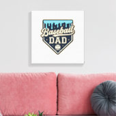 Baseball Vader Druppelende Thuisplaat Vintage Vect Canvas Afdruk (Insitu (Woonkamer))