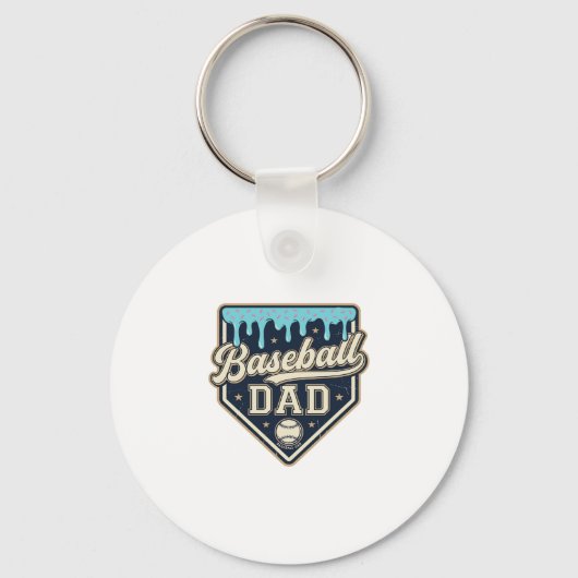 Baseball Vader Druppelende Thuisplaat Vintage Vect Sleutelhanger (Voorkant)