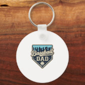 Baseball Vader Druppelende Thuisplaat Vintage Vect Sleutelhanger (Voorkant)