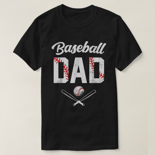 Baseball Vader Gelukkige Vaderdag Shirt (Design voorkant)