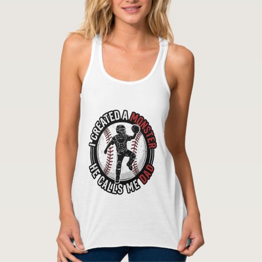 Baseball Vader Monster Vintage Catcher Shirt Ontwe (Voorkant)
