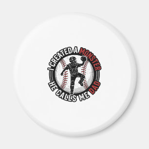 Baseball Vader Monster Vintage Catcher Shirt Ontwe Magneet