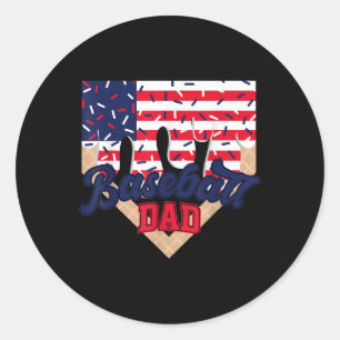 Baseball Vader Thuisplaat IJscrimpje Druppel Vader Ronde Sticker