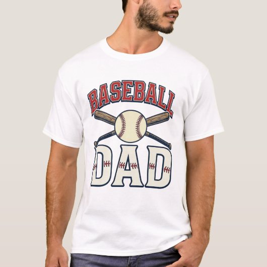 Baseball Vader Vintage Gravure Shirt Ontwerp_1 (Voorkant)