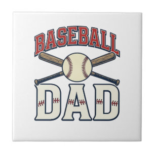 Baseball Vader Vintage Gravure Shirt Ontwerp_1 Tegeltje