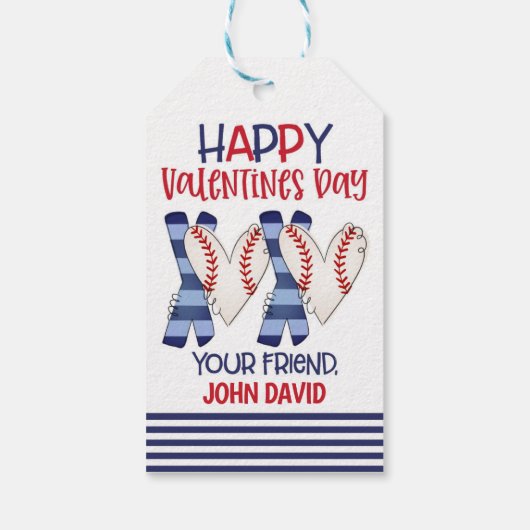 Baseball Valentijn Favor Tag Cadeaulabel (Achterkant)